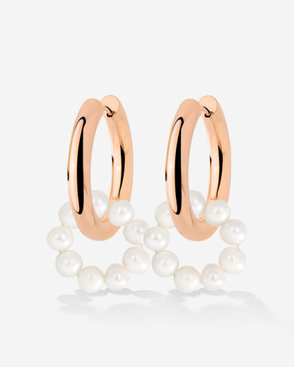 Pearly Donut Hoop Set Rose Gold