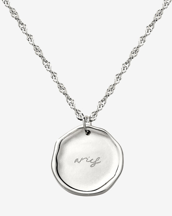 Zodiac Necklace – Aries Silver