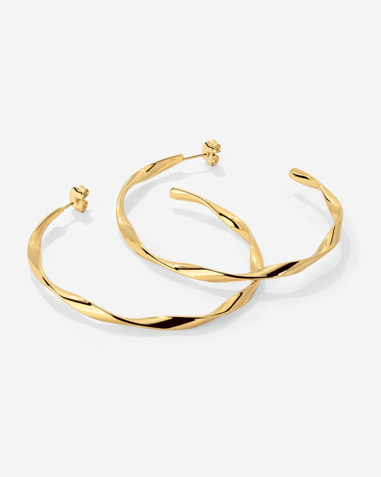 Sahira Hoop Studs Large Gold