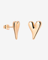Flowy Heart Studs Small Rose Gold