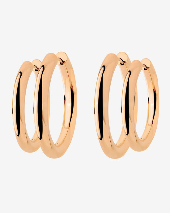 Chunky Lover Hoop Set Large Rose Gold