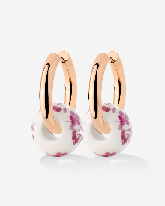 Chunky Pink Flower Tile Hoop Set Medium