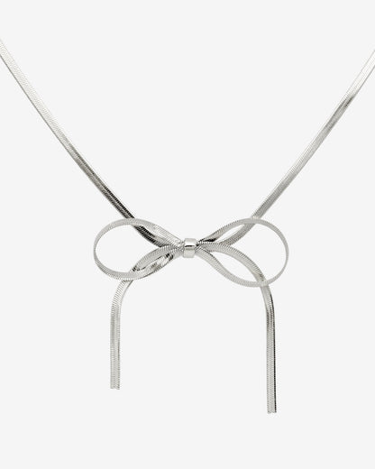 Sweet Bow Necklace Silver