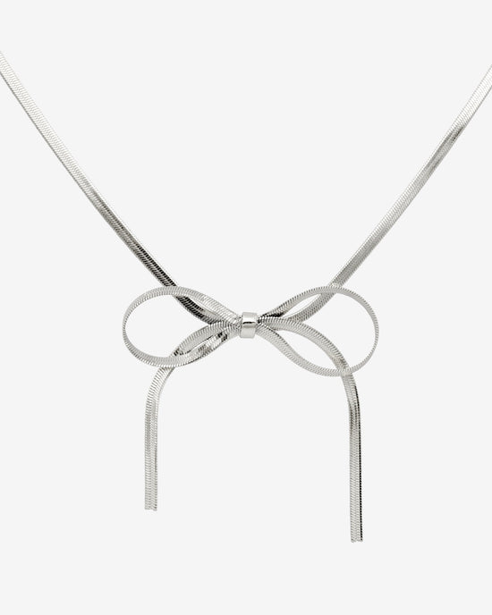 Sweet Bow Necklace Silver