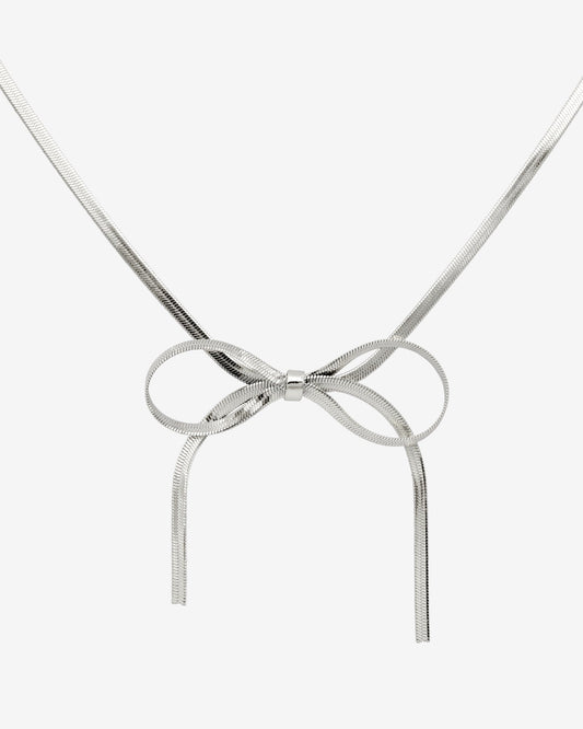 Sweet Bow Necklace Silver