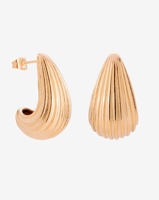 Textured Droplet Studs Large Rose Gold