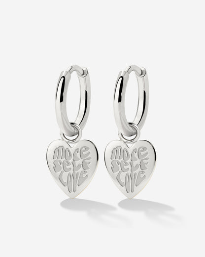 More Self-Love Hoop Set Small Silver