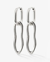 Blending Shapes Oval Hoop Set Baby Silver