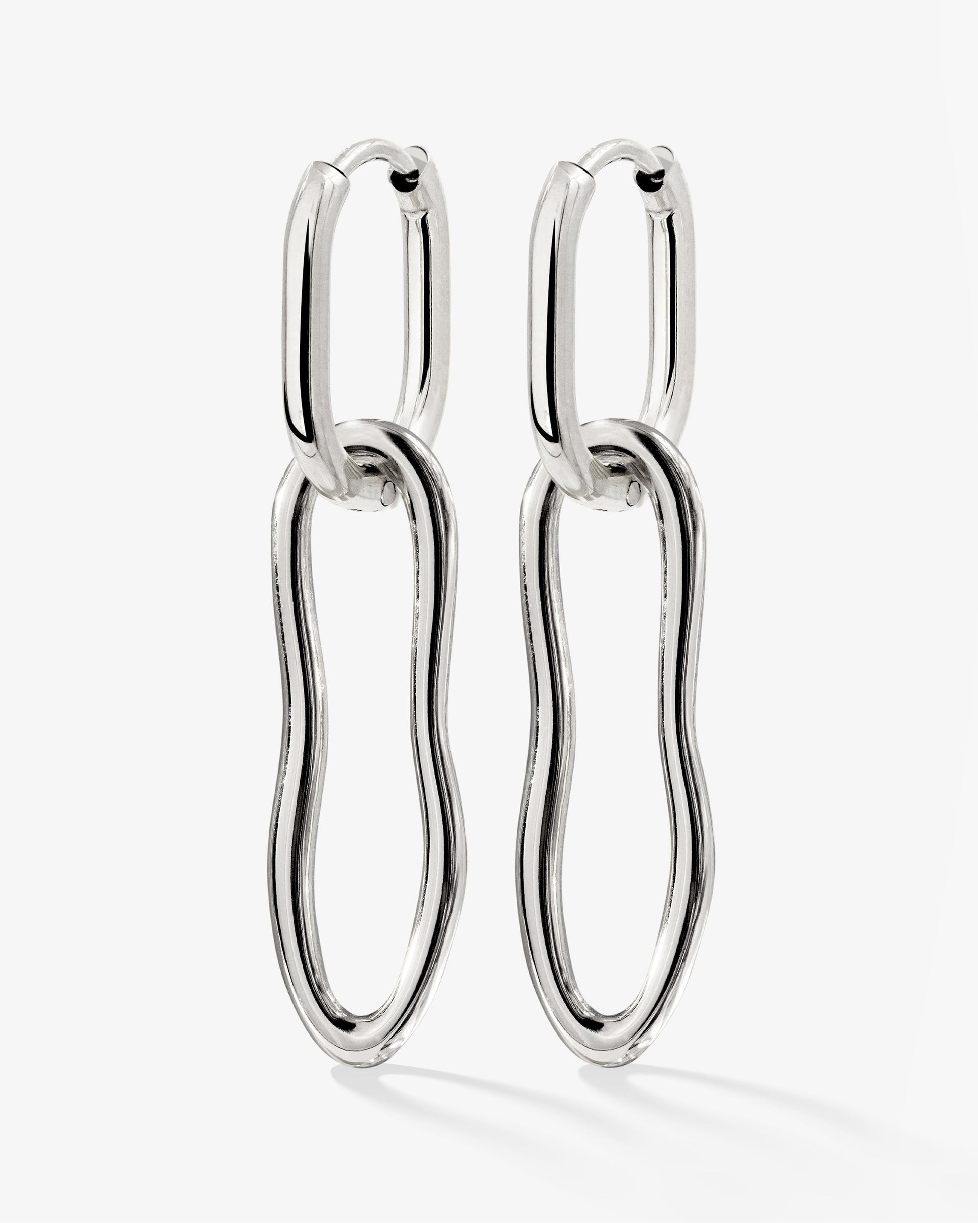 Blending Shapes Oval Hoop Set Baby Silver