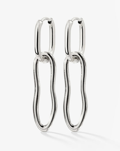 Blending Shapes Oval Hoop Set Baby Silver