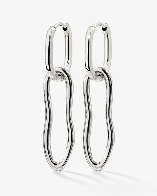 Blending Shapes Oval Hoop Set Baby Silver