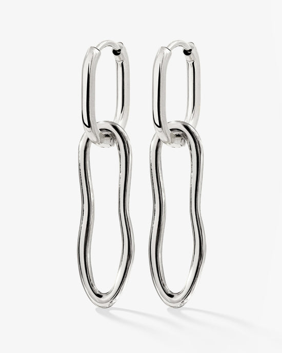 Blending Shapes Oval Hoop Set Baby Silver