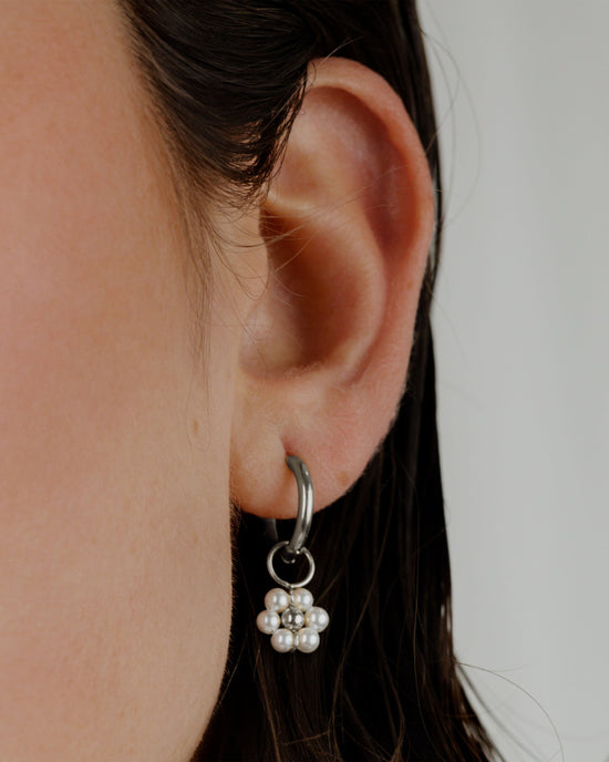 Daisy Hoop Set Small Silver