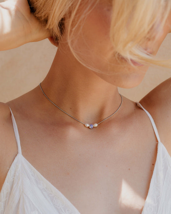 Painted Blue Necklace