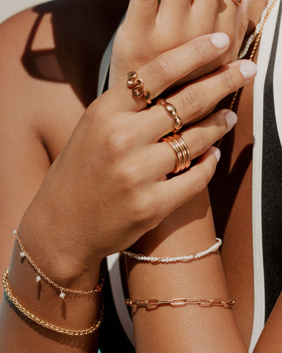 Shiny Pearls Bracelet Rose Gold