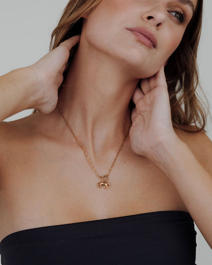 Leopard Singapore Chain Necklace Set Rose Gold
