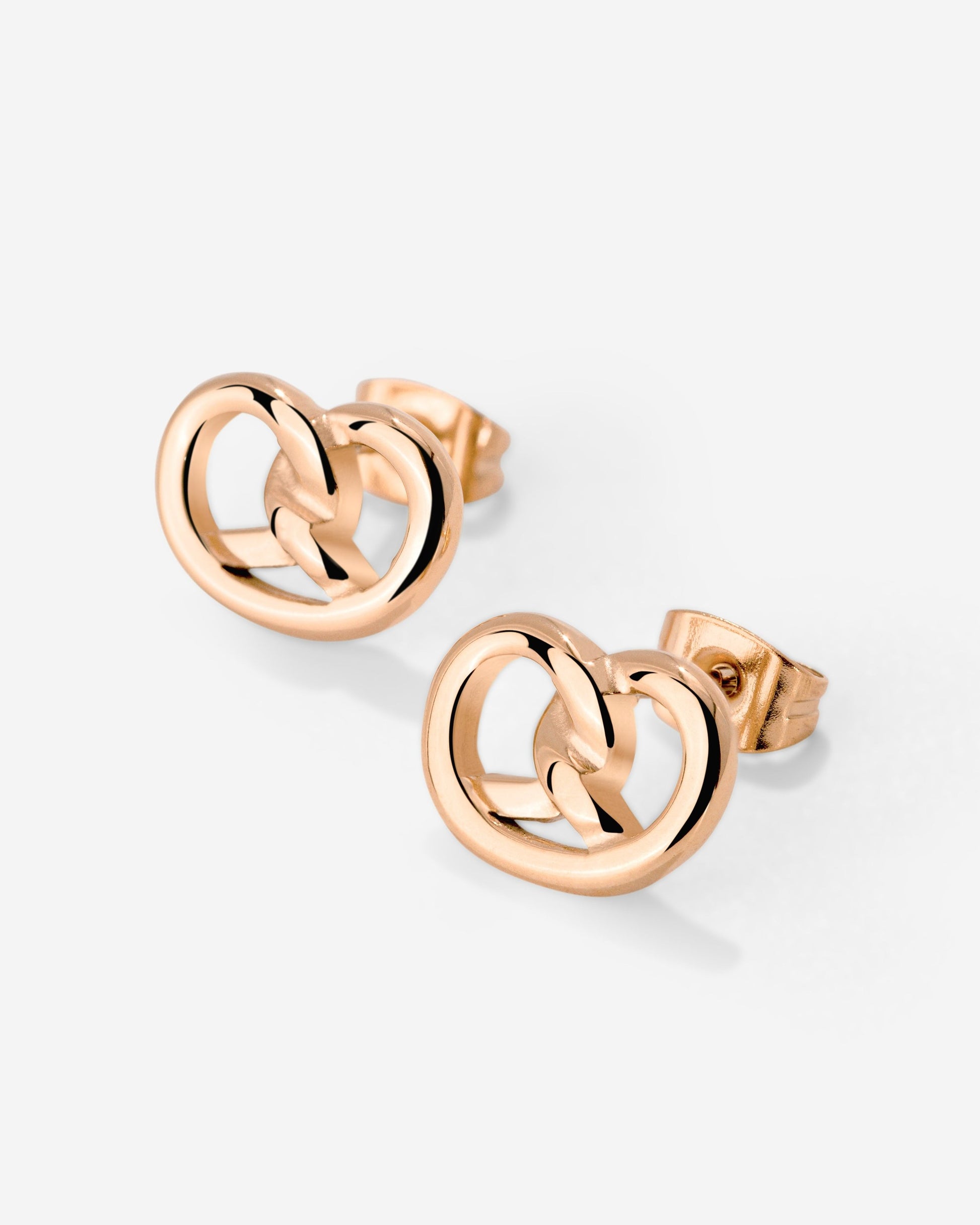 Pretzel Babe Studs Rose Gold