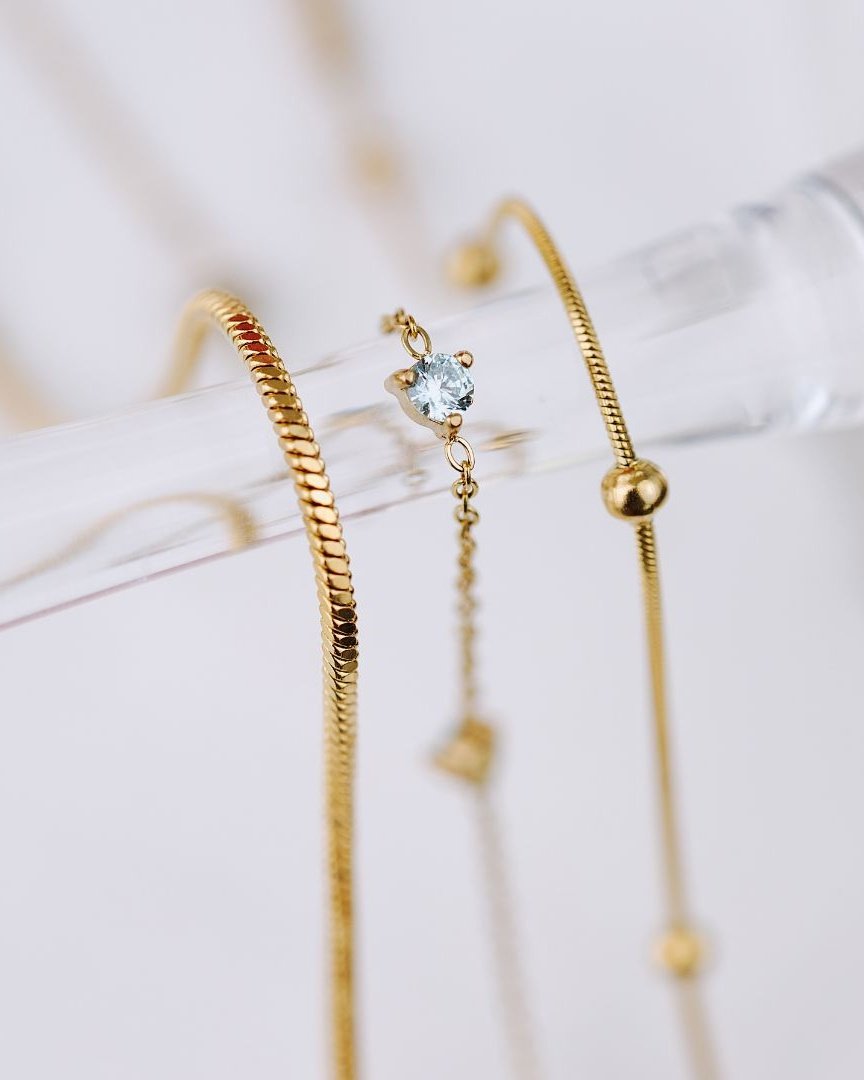 Squared Snake Chain Bracelet Rose Gold