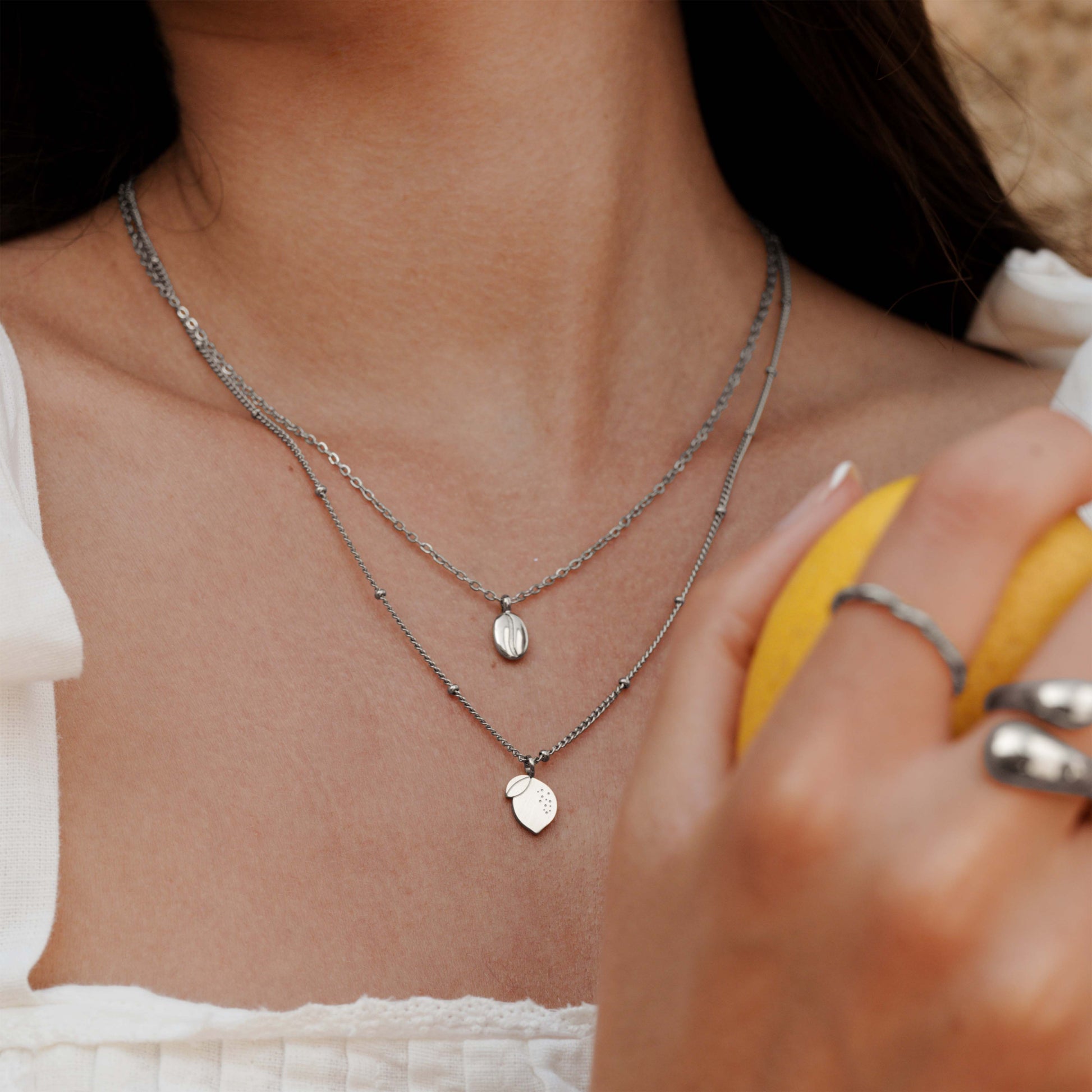 When Life gives you Lemons Necklace Silver