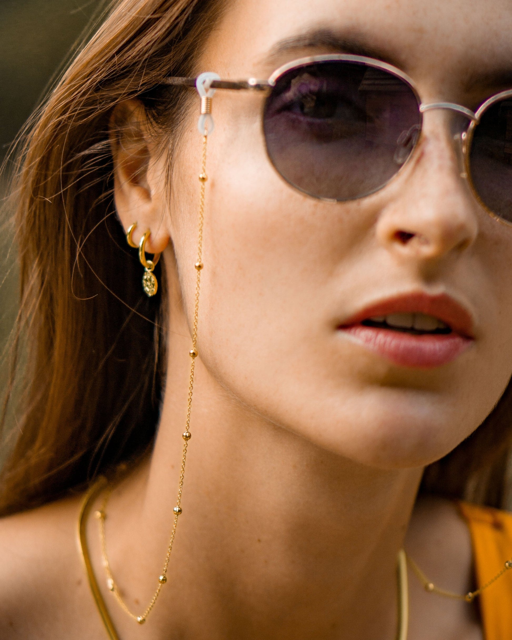 Playa Sunglasses Chain Gold