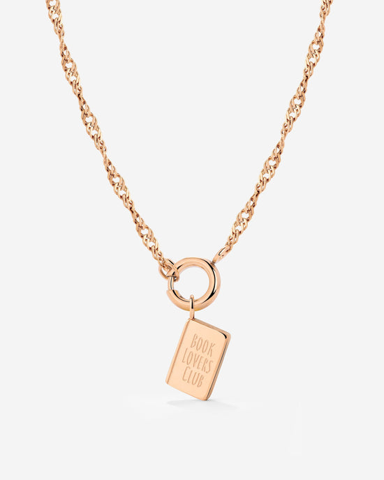 Book Lovers Club Singapore Chain Necklace Set Rose Gold
