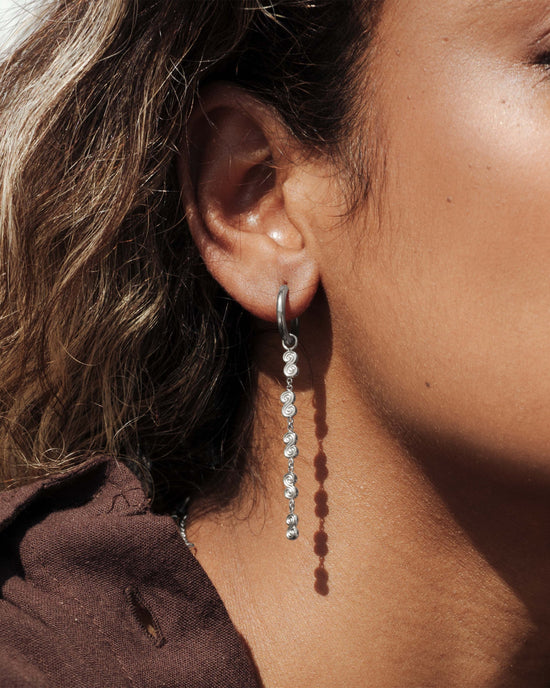Serpent's Whisper Hoop Set Small Silver
