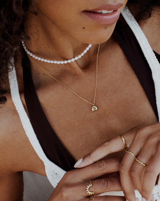 Bubble Letter Necklace gold