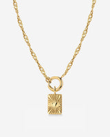 Glowing Heart Singapore Chain Necklace Set Gold
