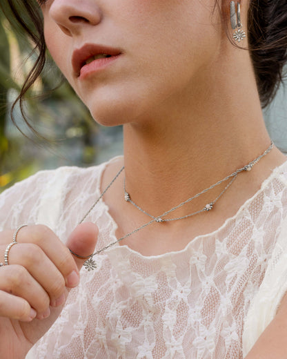 Flowery Necklace Silver