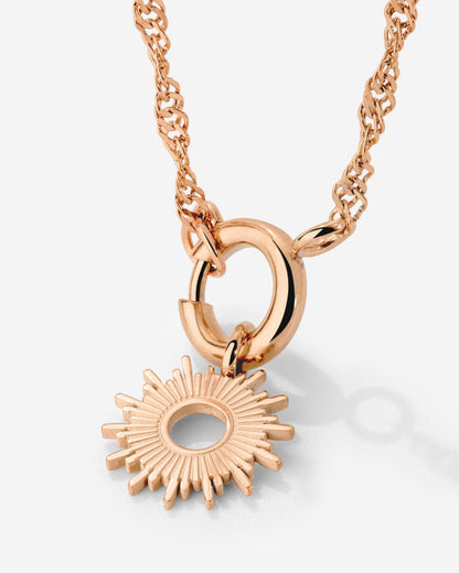Sun Ray Singapore Chain Necklace Set Rose Gold