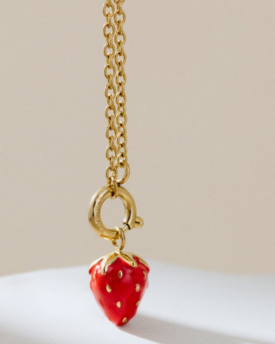 Strawberry Classic Chain Necklace Set Rose Gold