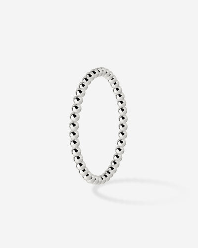 Narrow Sphere Ring Silver