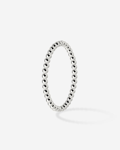 Narrow Sphere Ring Silver