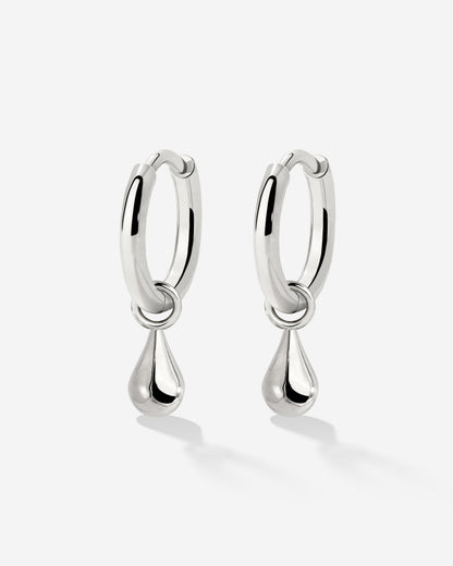 Drop it Hoop Set Small Silver