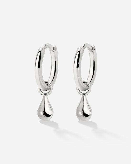 Drop it Hoop Set Small Silver