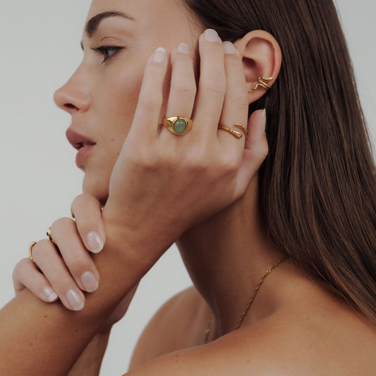 Eden Ring Stud Earrings Gold