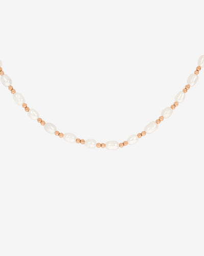 Summertime Pearl Necklace Rose Gold