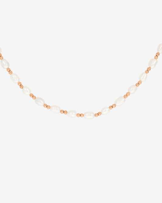 Summertime Pearl Necklace Rose Gold