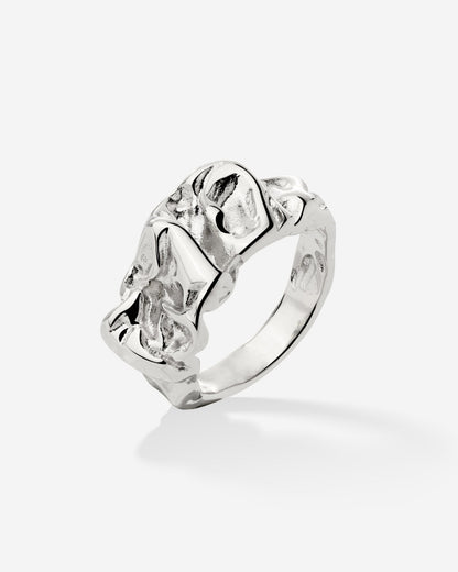 Crinkled Ring Silver