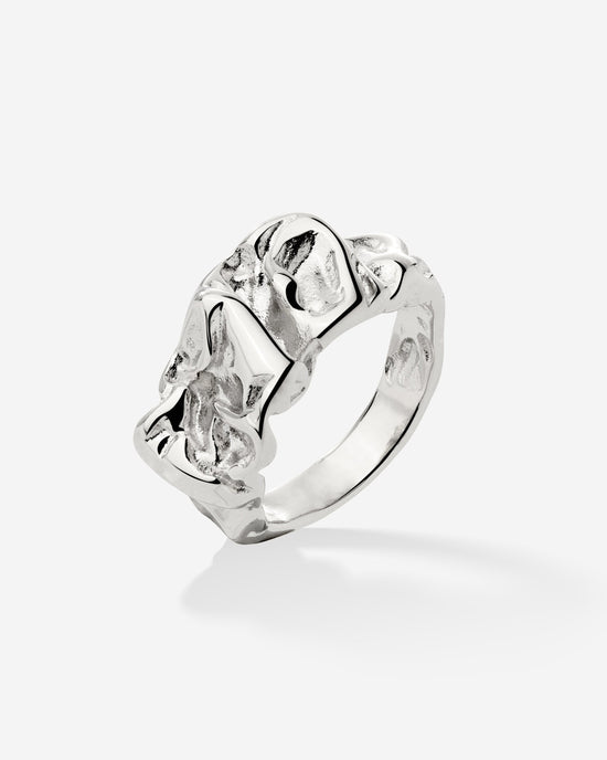 Crinkled Ring Silver