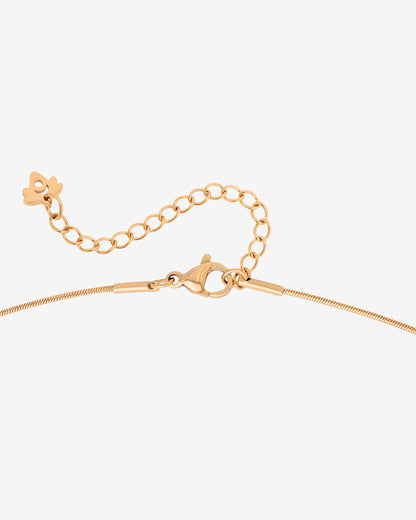 Flower Tile Necklace Rose Gold