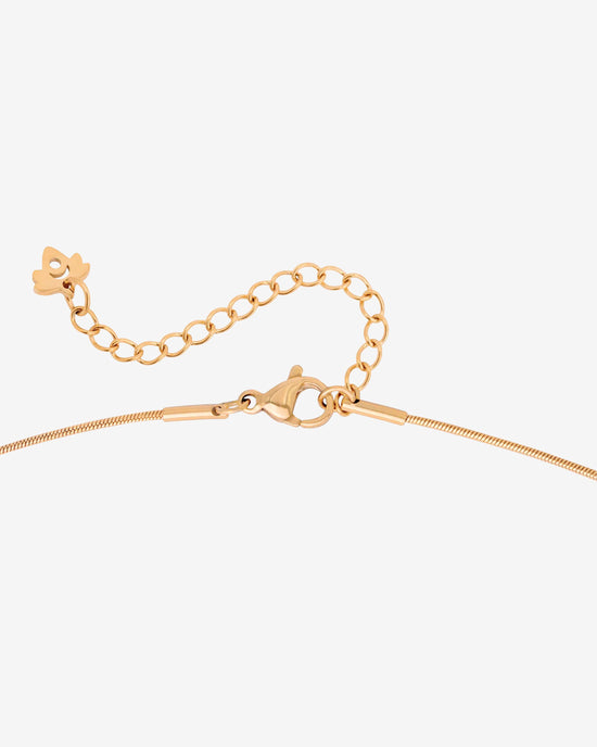 Flower Tile Necklace Rose Gold