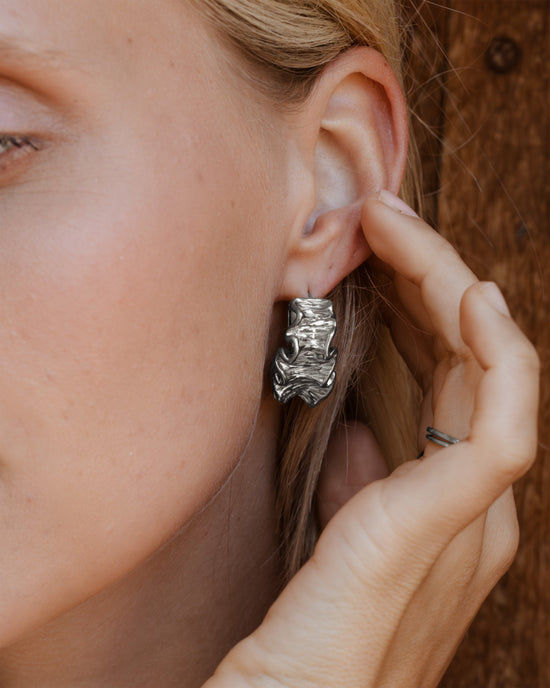 Cute Coral Hoops Silver