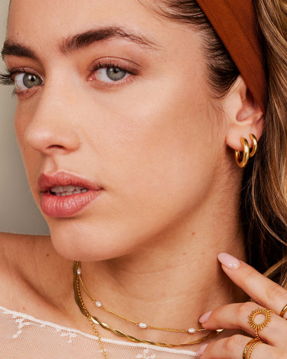 Chunky Lover Hoop Set Small Gold