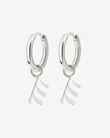 Angel Number 777 Hoop Set Small Silver