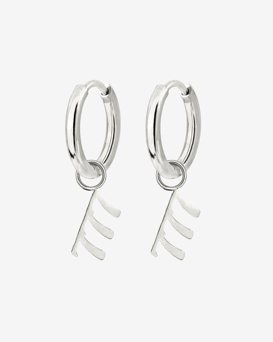 Angel Number 777 Hoop Set Small Silver