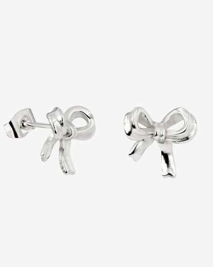 Pretty Ribbon Studs Silver