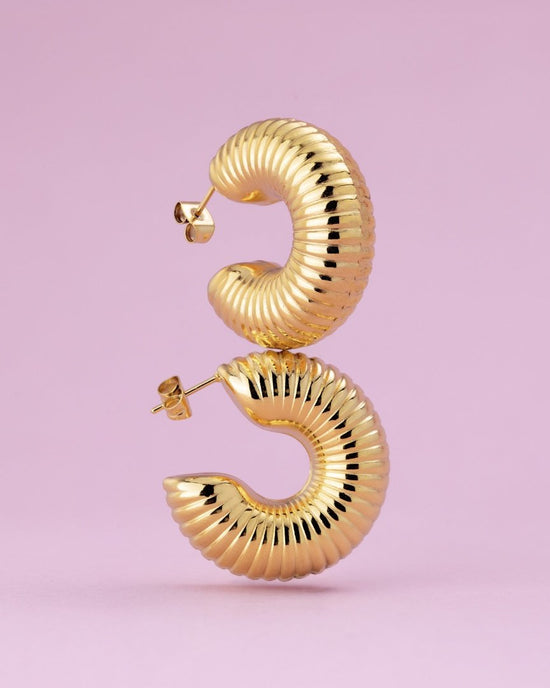 Spiral of Love Hoop Studs Large gold