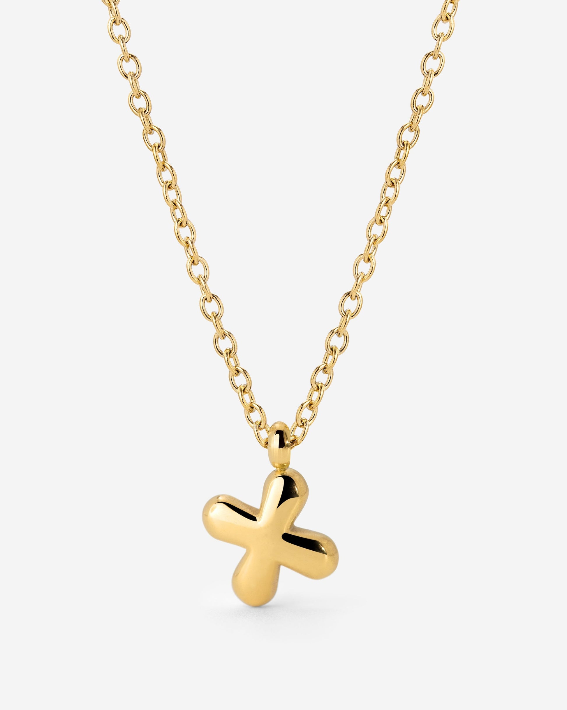Bubble Letter Necklace gold