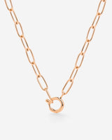 Oval Links Charm Necklace Rose Gold